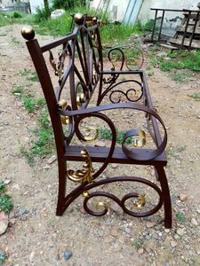 Outdoor Wrought Iron Table and Chairs <b>Set</b> for Garden Balcony Patio <b>Dining</b> Furniture <b>with</b> Custom Design Options - Product Image 6