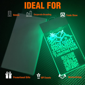 Visitor Badge Custom Premium <b>Rechargeable</b> <b>LED</b> <b>Light</b> Up Reusable Acrylic Visitor Badge with Logo for Reception Conference Event - Product Image 5