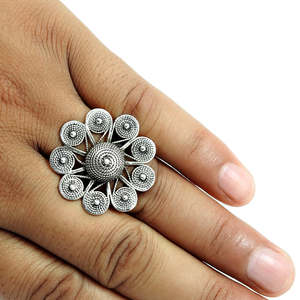 Hot Sale Retro Design Flower <b>Ring</b> Crafted From High Quality 925 Sterling Silver Handmade Bohemian Design Traditional Jewelry - Product Image 2