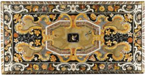 Plateau de table à manger avec incrustation Pietra Dura - Product Image 2