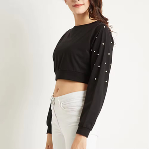 Camiseta Corta de Manga Larga para Mujer, Económica, de Alta Calidad, Fabricada con Tela de Algodón y Poliéster, en Oferta - Product Image 4