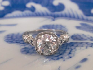2.30Ct Old European Round Brilliant Cut Diamond Engagement <b>Ring</b> Yellow <b>Gold</b> Art Deco Luxury Anniversary Gift for Women - Product Image 2