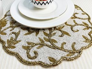 Décoration d'intérieur cousue à la main, Artisanat de broderie perlée, Art textile brodé, Textile perlé fait main, Art textile culturel brodé - Product Image 2