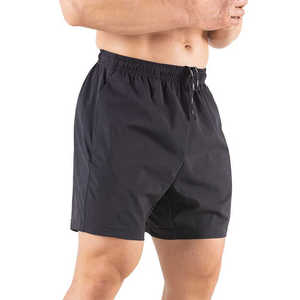 Shorts de sport décontractés pour hommes, respirants, à séchage rapide, légers, en spandex/polyester, avec cordon de serrage pour l'entraînement et les activités de plein air - Product Image 1