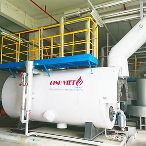 หม้อไอน้ำอุตสาหกรรมแบบแนวนอน ท่อสแตนเลส สำหรับน้ำมัน แก๊ส และไอน้ำ ควบคุมอัตโนมัติด้วย PLC SCADA ประสิทธิภาพสูง ขนาด 1-15 ตัน - Product Image 1