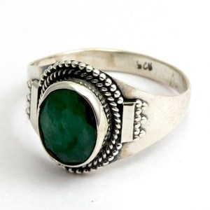 Glimpse Of Nature <b>Emerald</b> 925 Sterling <b>Silver</b> <b>Rings</b> 925 <b>Silver</b> <b>Silver</b> Jewelry - Product Image 1