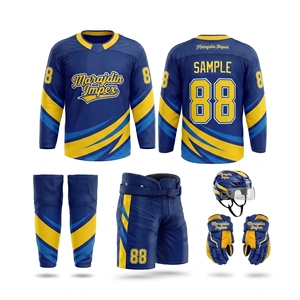 Uniforme de hockey sur glace professionnel fabriqué avec un tissu doux et respirant, idéal pour le confort et les compétitions d'équipe - Product Image 1
