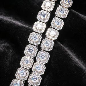 Iced Out Octagon Cluster Tennis <b>Chain</b> Necklace Hip Hop Lab Grown Diamond <b>Gold</b> Silver Heavy Link Choker Statement Jewelry For <b>Men</b> - Product Image 2