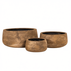 Juego de Macetas Decorativas de Fibra de Vidrio Facetadas Negras para Interiores/Exteriores Hieta Garden, 5 Tamaños, 30-70 cm - Product Image 2