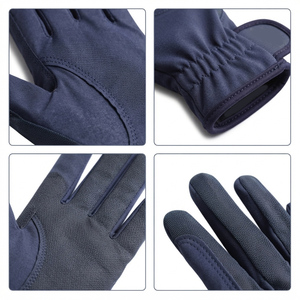 Gants d'équitation professionnels d'été à prix réduit, nouveau design, en cuir, imperméables, antidérapants, à doigts complets, avec fermeture auto-agrippante - Product Image 4