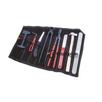 Kit d'outils de fermeur de 8 pièces : Couteau à sabots, Pince à sabots, Pince à clous, Râpe, Marteau, Grattoir, Sac en cuir