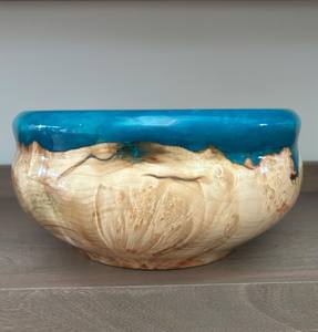 ชามไม้เคลือบอีพ็อกซี่สีฟ้า ดีไซน์สวยงาม ใช้แล้วทิ้ง ย่อยสลายได้ทางชีวภาพ เหมาะสำหรับใช้ในบ้าน โรงแรม ร้านอาหาร หรูหรา ทันสมัย - Product Image 6