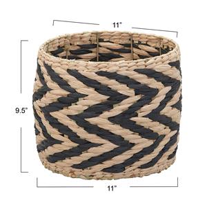 Round water <b>hyacinth</b> <b>basket</b> in natural color with black spots Handmade Storage <b>Basket</b> Wholesale eco-friendly Made in Vietnam - Product Image 2