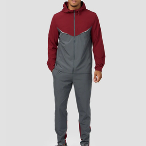 Ensemble survêtement coupe-vent d'été surdimensionné personnalisé pour homme, en polyester imperméable, avec fermeture éclair, imprimé, grande taille, ensemble de sportswear - Product Image 1