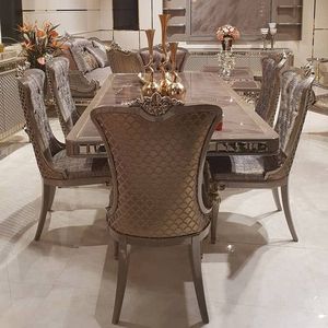 Valmont Modern Luxury <b>Dining</b> <b>Table</b> Set Solid Teak Wood Marble <b>Top</b> Contemporary Villa Hotel <b>Dining</b> Furniture Collection - Product Image 2