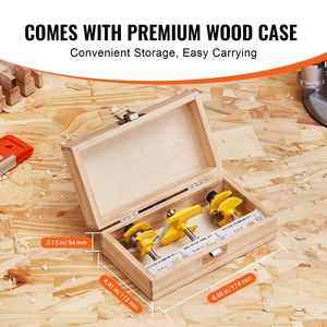 Set di 3 frese professionali per la lavorazione del legno con punta in carburo e gambo da 1/4 di pollice, con custodia per il trasporto - Product Image 5