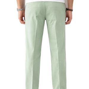 <b>Men's</b> Sage Green Wide Leg Sweatpants Custom Cotton <b>Fleece</b> Straight Fit Casual Jogger <b>Pants</b> Minimalist Streetwear <b>Lounge</b> Trousers - Product Image 5