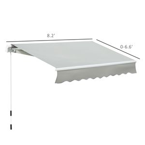 Tenda da Sole Retrattile in Alluminio con Bracci Pieghevoli 8x7 Grigia per Terrazza e Finestra - Product Image 3