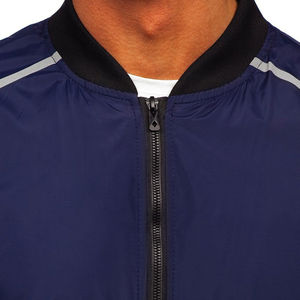 Chaqueta Bomber de Invierno para Hombre, Cuello Alto, Cierre de Cremallera, Forro Polar Grueso, Resistente al Viento, Transpirable, Exterior de Poliéster Tejido, OEM, Personalizada, Venta al Por Mayor - Product Image 4