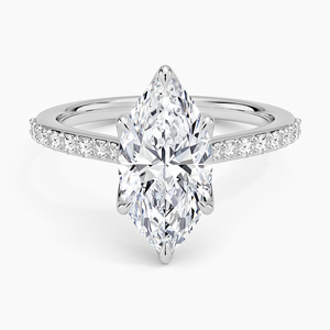 Anillo BOJ 064 con Corte Marquise, Plata 925, Anillo de Diamantes Elodie Cathedral, 2ct, Color D, VVS1, Moissanita, Certificado GRA, Precio Bajo, Gran Oferta - Product Image 1