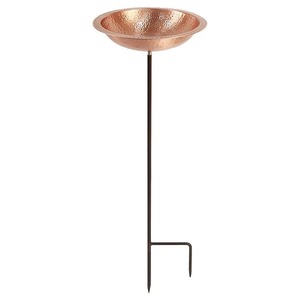 Nouveau Bain d'oiseaux en cuivre martelé de luxe, élégant, résistant aux intempéries, imperméable, fait main, décoration de jardin moderne, support pour oiseaux - Product Image 1