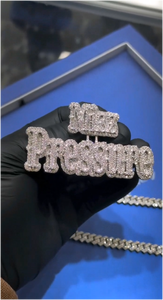 Joyería Hip Hop con Nombre Personalizado, Chapado en Oro Rosa, Plata de Ley 925, Moissanita con Corte Brillante Color D VVS, Certificado GRA, Unisex - Product Image 2