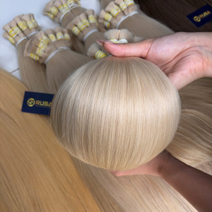 Extensions de cheveux naturels vietnamiens RUSA en vrac, pointes pleines, couleur blond décoloré 613, pour installation - Product Image 6