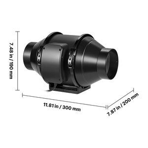 Ventilatore Assiale Inline da 4 Pollici 180 CFM con Regolatore di Velocità e Filtro a Carbone per Sistema di Ventilazione e Riscaldamento - Product Image 5