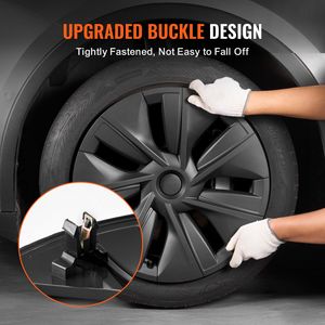 Copricerchi ABS PC da 19 pollici per Tesla Model Y 2020-2023, coprimozzi a scatto con protezione e tappi valvola - Product Image 4
