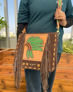 Bolso de mensajero de mujer de gran capacidad de cuero de gamuza con herramientas manuales de alta calidad, bolsos cruzados de moda con flecos - Product Image 2