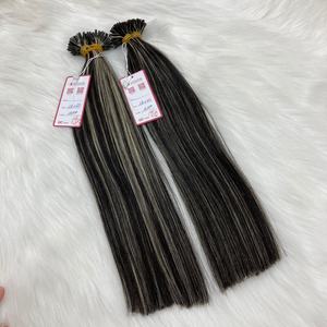 Extensiones de puntas de queratina humana Remy sin procesar, cabello vietnamita liso Natural en Color Piano #1B/60 con estilo de onda Natural - Product Image 1