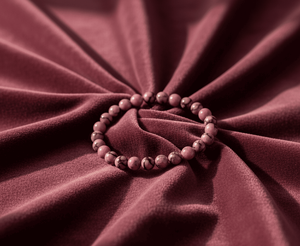 Handmade AAA Rhodonite obsedian Round Bead <b>Bracelet</b> – Polished Gemstone Stretch <b>Bracelet</b> for Men & Women - Product Image 5