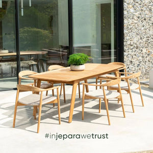 Silla Resistente de Teca Sólida Tejida, Natural, para Comedor y Restaurante, Muebles de Primera Calidad para Uso en Interiores y Exteriores, Apartamento - Product Image 5