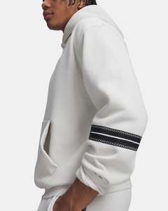 Sudadera Blanca para Hombre, Diseño Moderno, Corte Regular, Forro Polar, Bolsillo Tipo Canguro, Diseño de Manga con Bolsillo, Ropa Casual de Otoño, Color Sólido Digital - Product Image 5