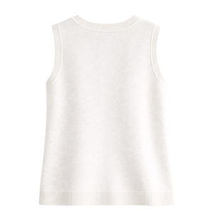 Women Ladder Detail Knit <b>Swing</b> Tank <b>Top</b> Sleeveless Summer Casual Loose Fit Breathable Cotton Fashion Pullover Blouse - Product Image 2