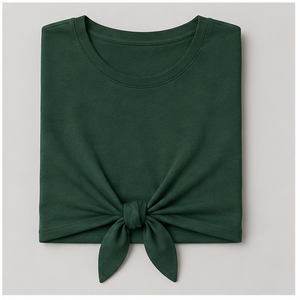 เสื้อยืดคอกลมแขนสั้นสีเขียวป่าสำหรับผู้หญิง รุ่น WTS-0010 - Product Image 5