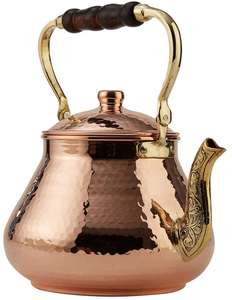 Tetera de Cobre Turco Natural de 1 mm de Espesor, Hecha a Mano, Sólida, Martillada, Grande, para Estufa - Product Image 6