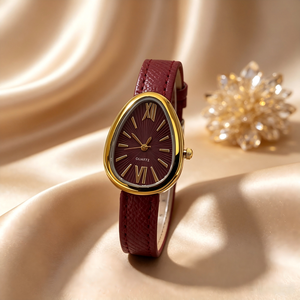 Women's Snake Head Quartz <b>Watch</b>, Gold Tone Leather Strap, Elegant Dress <b>Watch</b> - Product Image 5