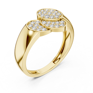 Ensemble de bagues pour homme TRI-PETAL RADIANCE avec diamant de laboratoire taille brillant, en or jaune massif 18 carats plaqué rhodium, pour mariage, fiançailles, soirée - Product Image 4