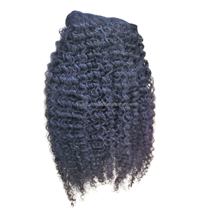 Prix de gros Extensions de cheveux naturels indonésiens Kinky Curly 100 cheveux humains vierges Remy paquets de cheveux alignés sur les cuticules - Product Image 1