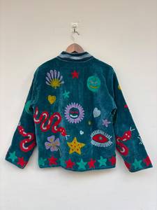 Embroidered Reversible Cotton Suzani Velvet <b>Jacket</b> Boho Statement Coat Indian Artisanal Vintage <b>Bridesmaid</b> Coat - Product Image 4