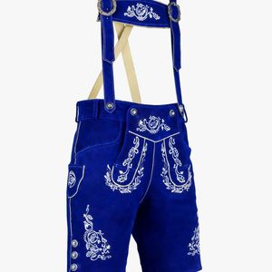 Lederhosen traditionnels bleus pour hommes, tailles européennes 46 à 60 - Product Image 1