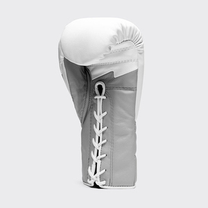 Ensemble de gants de boxe, protège-tête et protège-glandes premium, blanc et gris, en cuir, à lacets, anti-humidité, antidérapant, respirant, confortable, pour adulte - Product Image 4
