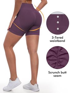 Shorts For Women Workout Gym Biker Shorts High Waisted Tummy Control Butt Lifting Running Sports Yoga <b>Booty</b> Scrunch Butt Shorts - Product Image 5