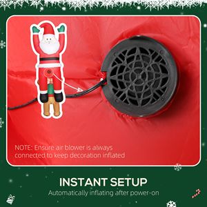 Père Noël gonflable suspendu de 7 pieds avec chien, lumières LED intégrées, décoration de jardin pour les fêtes de Noël en extérieur - Product Image 5