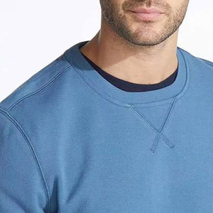 Sweat-shirt à col rond uni pour homme, coupe classique, manches longues, tricot en coton décontracté, vêtements d'automne - Product Image 5