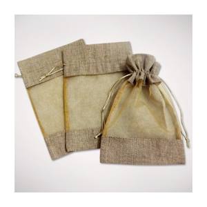 Premium Jute Burlap Jar Bags with Clear PVC Window Eco-Friendly Gift Packaging with Jute <b>Drawstrings</b> - Product Image 6