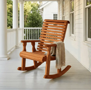 Fauteuil à bascule en bois de style moderne du milieu du siècle, avec dossier à tiges et accoudoirs courbes, disponible à prix de gros. - Product Image 3
