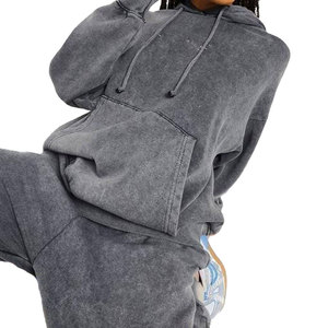 Concevez votre propre survêtement d'hiver pour femme en coton 100% avec effet délavé, taille plus, respirant, séchage rapide, respectueux de l'environnement - Product Image 5