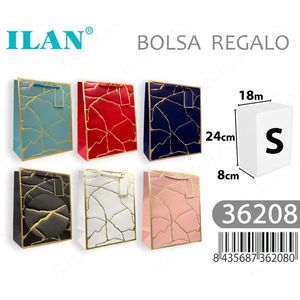 Borsa Regalo ILAN 18x24x8cm Taglia S con Design a Motivo Craquelé per Confezioni Regalo - Product Image 1